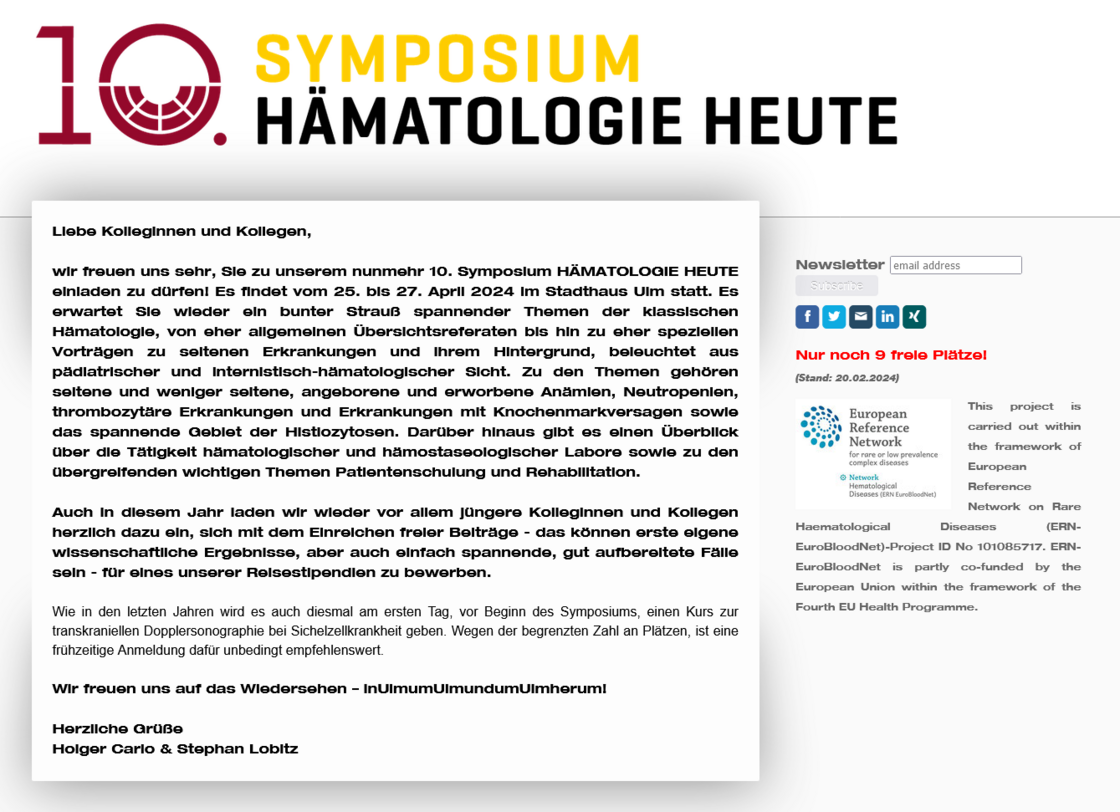 10. Symposium: HÄMATOLOGIE HEUTE 