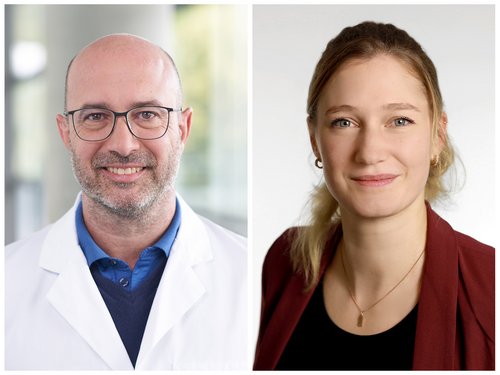 Wissenschaftler*innen des Instituts für Molekulare Virologie am UKU haben unter der Leitung von Dr. Mirja Harms (rechts) und Institutsdirektor Prof. Dr. Jan Münch (links) wesentliche neue Erkenntnisse im Bereich der sexuellen Übertragung von HIV-1 erlangt.
