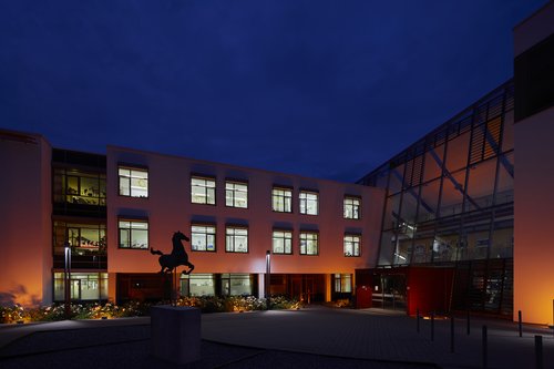 Leuchtendes Vorbild bei der Patientensicherheit: die Klinik für Kinder- und Jugendmedizin des Universitätsklinikums Ulm auf dem Michelsberg; Foto: Universitätsklinikum Ulm/ Matthias Schmiedel 