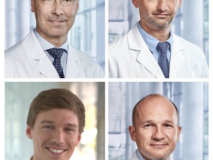 Collage mit Bildern von Professor Wolfgang Rottbauer, Professor Armin Imhof , Dr. Manuel Rattka, PD Dr. Sinisa Markovic 