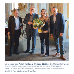 Handover of the Adolf Kußmaul Award to Meike Hohwieler