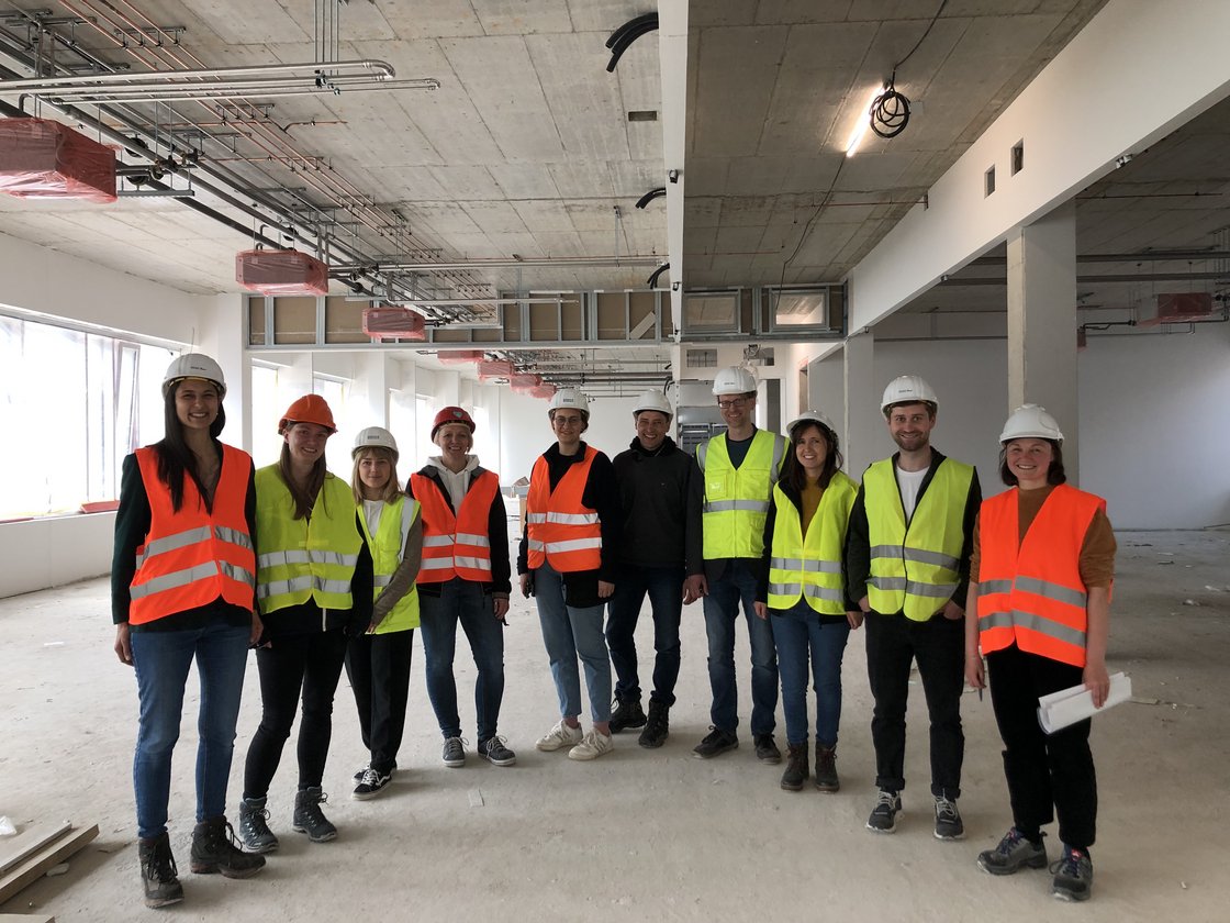 Picture of the group, visiting the new MTW Building