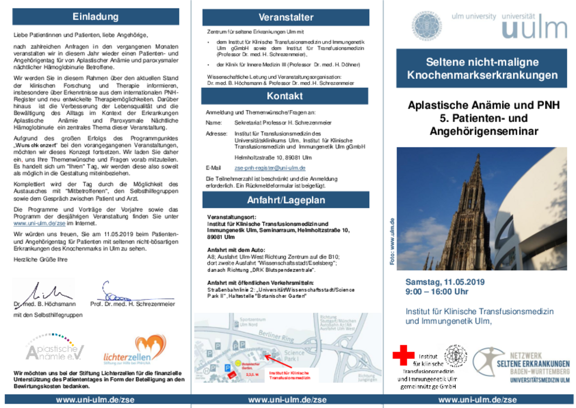 Aplastische Anämie und PNH - 5. Patienten- und Angehörigenseminar