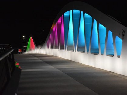 Beleuchtete Kienlesbergbrücke