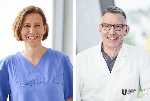 Susanne Lehr, leitende Hebamme und Prof. Frank Reister, Leiter der Sektion Geburtshilfe an der Klinik für Frauenheilkunde und Geburtshilfe des Universitätsklinikums Ulm