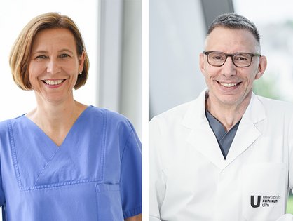 Susanne Lehr, leitende Hebamme und Prof. Frank Reister, Leiter der Sektion Geburtshilfe an der Klinik für Frauenheilkunde und Geburtshilfe des Universitätsklinikums Ulm