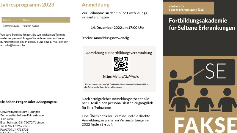 Seltene Erkrankungen des Pankreas am Mittwoch, den 14. Dezember 2022 ab 17:00 Uhr Online per Zoom-Plattform